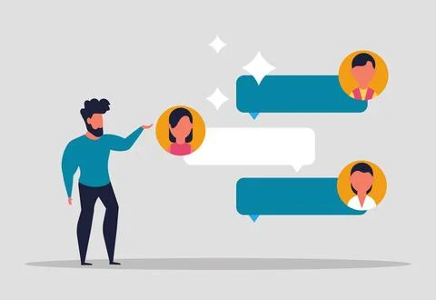 Online assistant software, helps the user to get information by himself. Se.. Stock Illustration