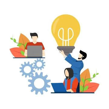 Online assistant at work. looking for new idea solutions. Stock Illustration