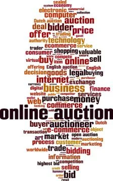 Online auction word cloud Stock Illustration