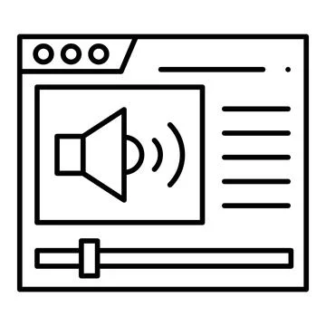 Online Audio Line Icon Stock Illustration