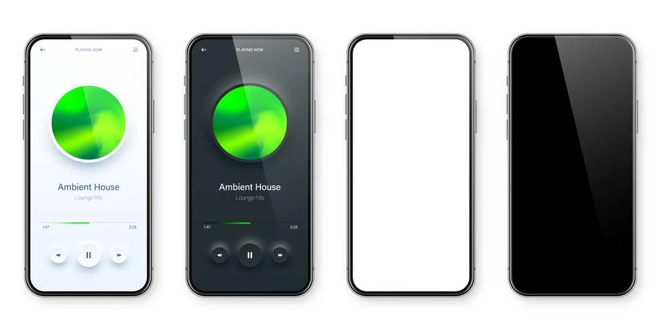 Online audio player user interface, smartphone app UI design. Music, media 스톡 일러스트