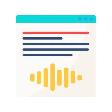 Online audio stream voice player interface flat icon Illustrazione stock