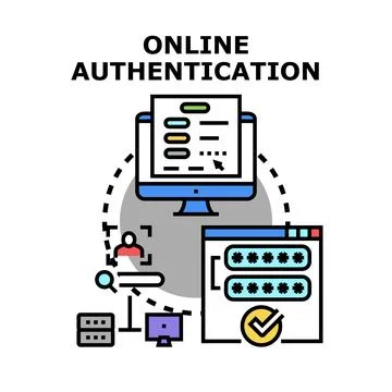 Online authentication concept with secure login process Stock Illustration
