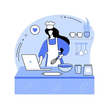 Online baking class isolated cartoon vector illustrations. イラスト素材