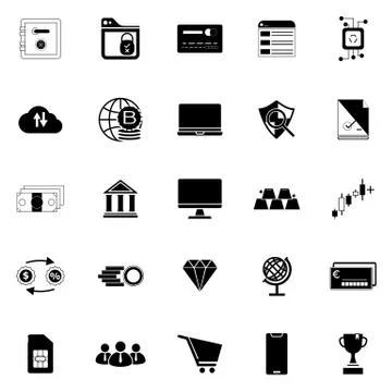 Online baking with security icons element Stock Illustration