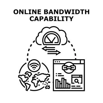 Online bandwidth capability for global data transfer Stock-Illustration