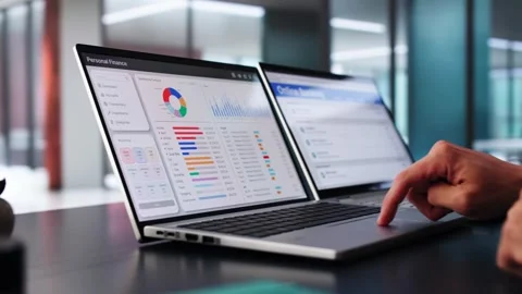 Online Bank Budget Computer App Stock Footage 285871233