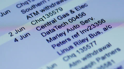 Online bank statement on touchscreen device Stock Footage 64338338