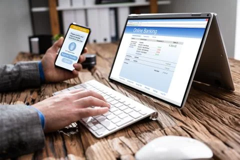 Online Bank Two Factor Authentication Stock Photos