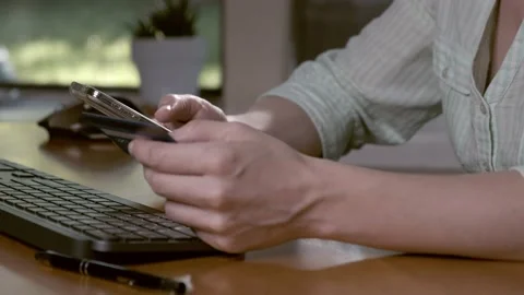 Online banking and shopping using smartphone at home Video stock 130485280