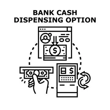 Online banking application processing atm cash withdrawal Stock Illustration