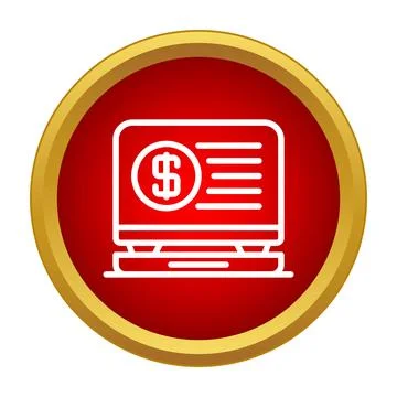 Online banking application showing computer and dollar symbol Stock Illustration