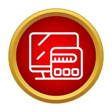 Online banking application showing computer and credit card 스톡 일러스트