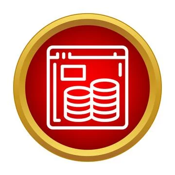 Online banking application showing stacked coins icon Stock Illustration