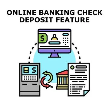 Online banking checking deposit feature concept Stockillustratie