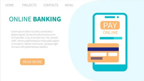 Online banking. Concept of electronic payment and transaction. Landing page t Stock Illustration
