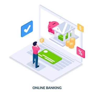 Online banking concept.  Stock Illustration