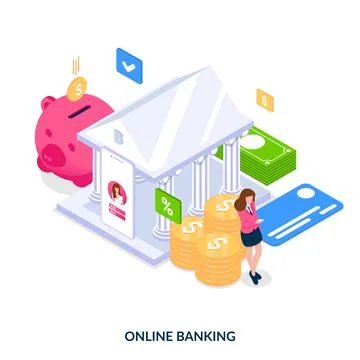 Online banking concept.  Stock Illustration
