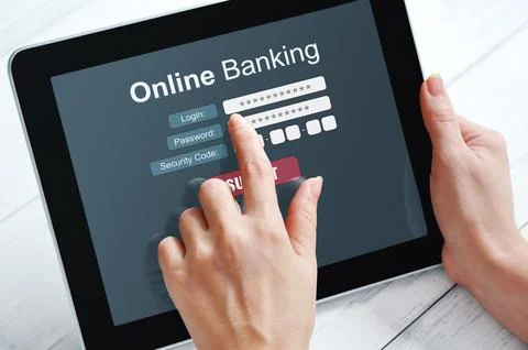 Online banking concept Stock Photos