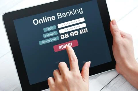 Online banking concept Stock Photos