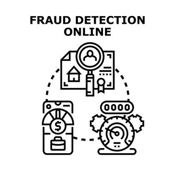 Online banking fraud detection system concept illustration Stock Illustration