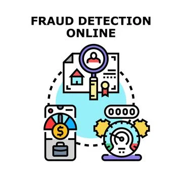 Online banking fraud detection system concept illustration Stock Illustration