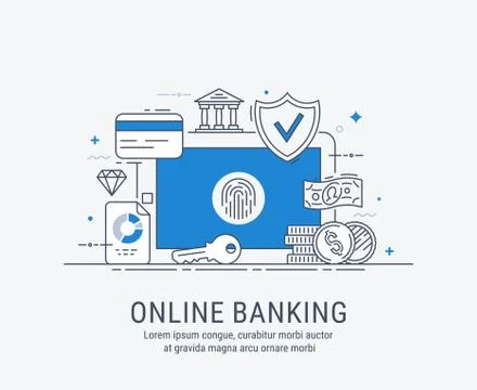 Online banking 库存插图
