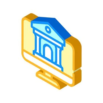 Online banking isometric icon vector illustration 库存插图