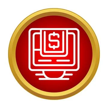 Online banking money transfer on computer screen icon イラスト素材