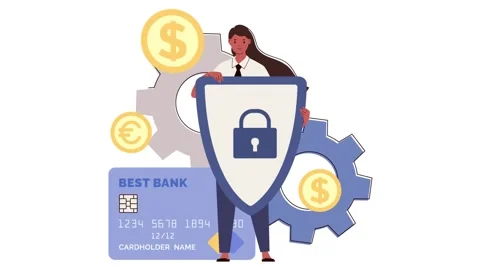 Online banking security  operations credit card Stock Footage 209156155