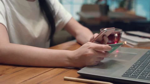 Online banking with a smartphone Stock Footage 137226201