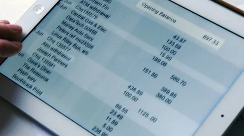 Online banking on tablet, CU Stock-Footage 61819121