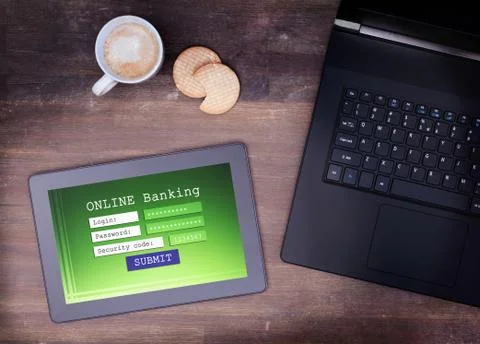 Online banking on a tablet Stock Illustration