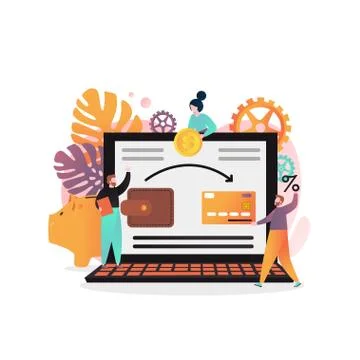 Online banking vector concept for web banner, website page Stock Illustration