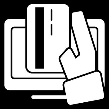 Online banking vector icon. Black and white internet payment illustration. Solid Stock Illustration