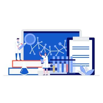 Online banking vector illustration concept with characters. Modern flat style Stock Illustration