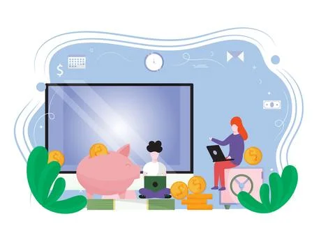 Online banking vector illustration Stock Illustration