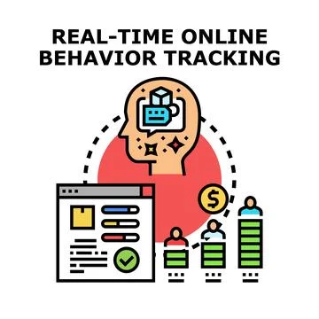Online behavior tracking and customer data analysis Stock Illustration