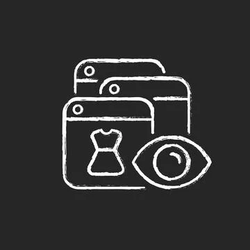 Online behavioral tracking chalk white icon on dark background Stock Illustration
