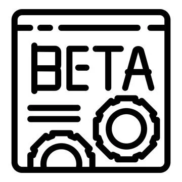 Online beta version icon outline vector. Trial software webpage イラスト素材