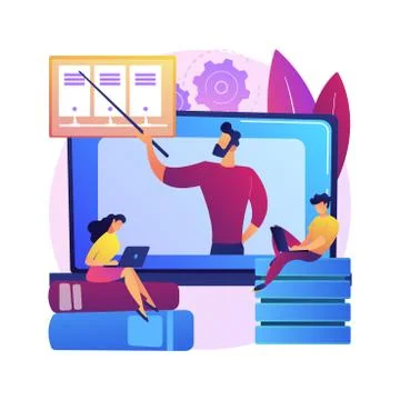 Online big data courses abstract concept vector illustration. 스톡 일러스트