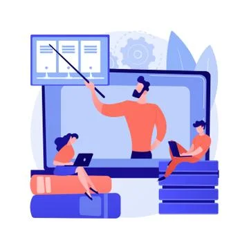 Online big data courses abstract concept vector illustration. イラスト素材