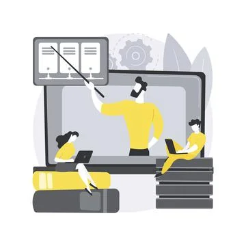 Online big data courses abstract concept vector illustration. 스톡 일러스트
