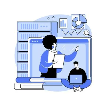 Online big data courses abstract concept vector illustration. イラスト素材