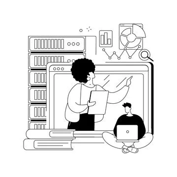 Online big data courses abstract concept vector illustration. Stockillustratie