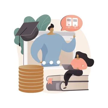 Online big data courses abstract concept vector illustration. Illustrazione stock