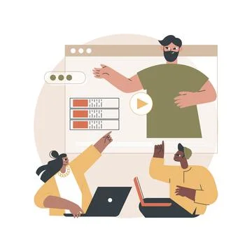 Online big data courses abstract concept vector illustration. 库存插图