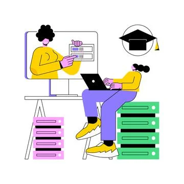 Online big data courses abstract concept vector illustration. Stock Illustration