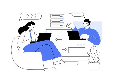 Online big data courses abstract concept vector illustration. Illustrazione stock