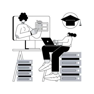 Online big data courses abstract concept vector illustration. Stock Illustration